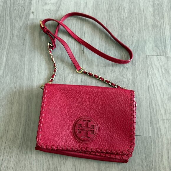 Tory Burch Red Woven and Gold Small Purse - Picture 1 of 5